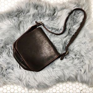 Vintage Coach Brown Leather Flap Satchel